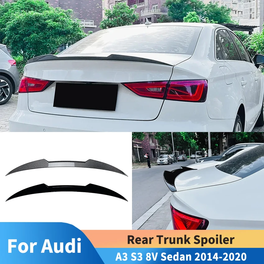 Kit de carrocería de alerón trasero para Audi A3 S3 8V Sedan 2014-2020, alerones traseros, alerón de viento fijo, aleta trasera, accesorios para automóviles