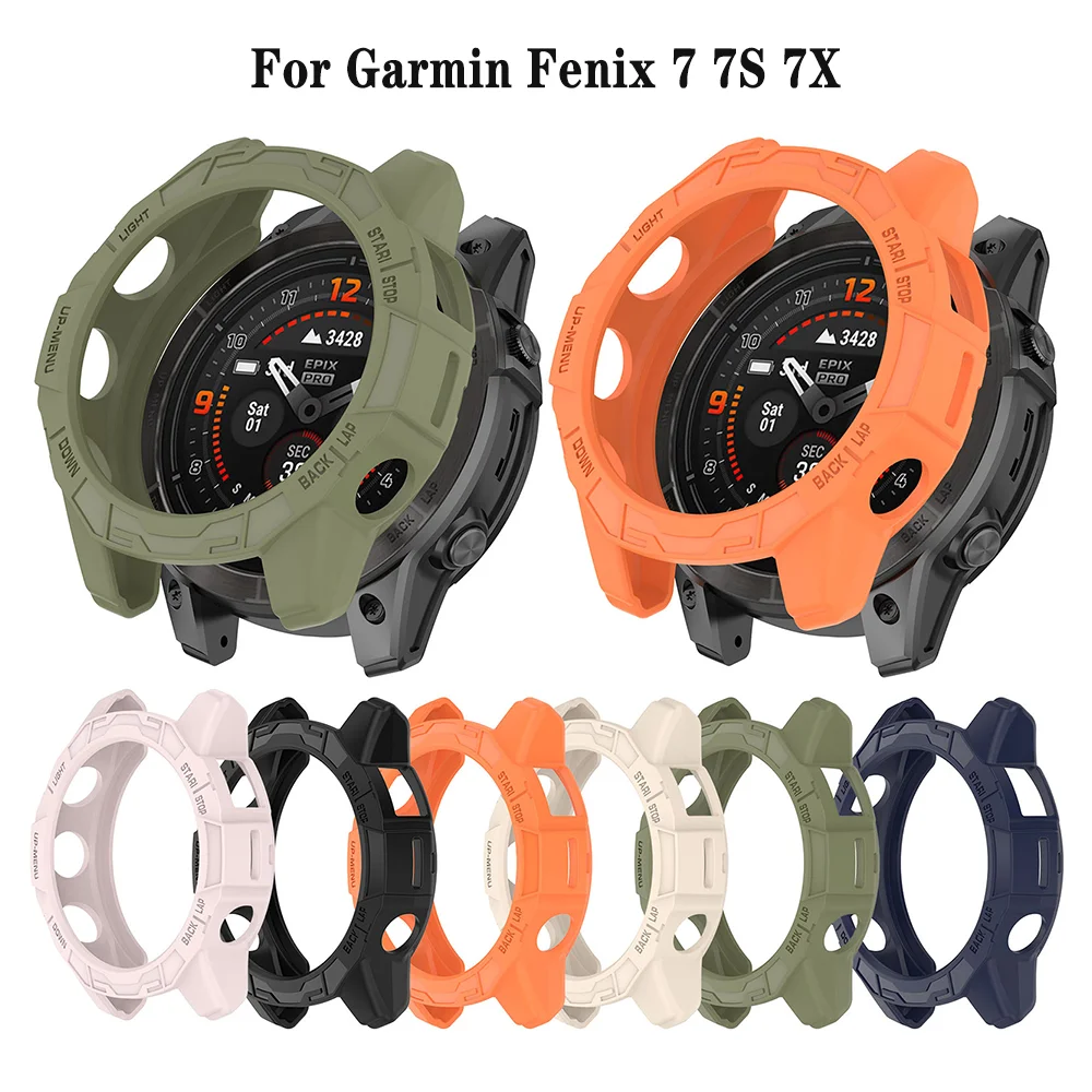Silicone Case for Garmin Fenix 7 7S 7X / Garmin Epix Pro 42mm 47mm 51mm Smartwatch Protective Cover Hollow Bumper Accessories