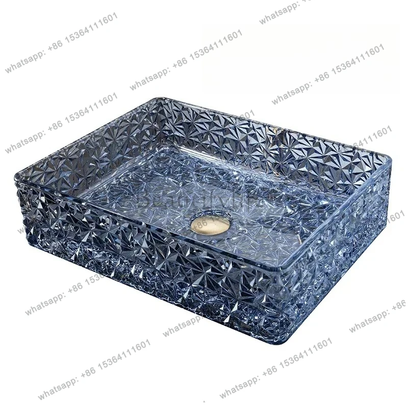 

LJYLavabo da tavolo serie Glacier in cristallo ovale stile elegante e semplice