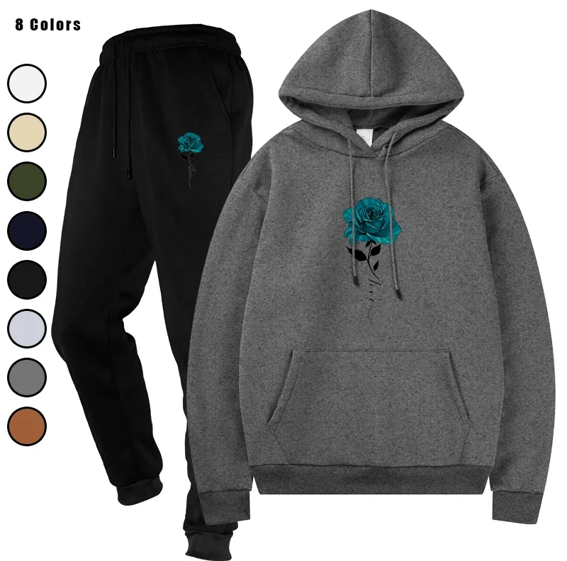 

Basic Fleece Hoodies And SweatPants Set Men's Jogging Ensemble Basic Fleece Track Suit Sportswear Unisex All Seasons