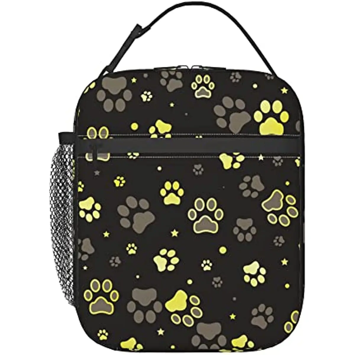 

Golden Dog Paw Print Insulated Lunch Bag Lunch Box Lunch Tote Cooler Reusable Lunch Pail Outdoors Meal Bag for Women Men