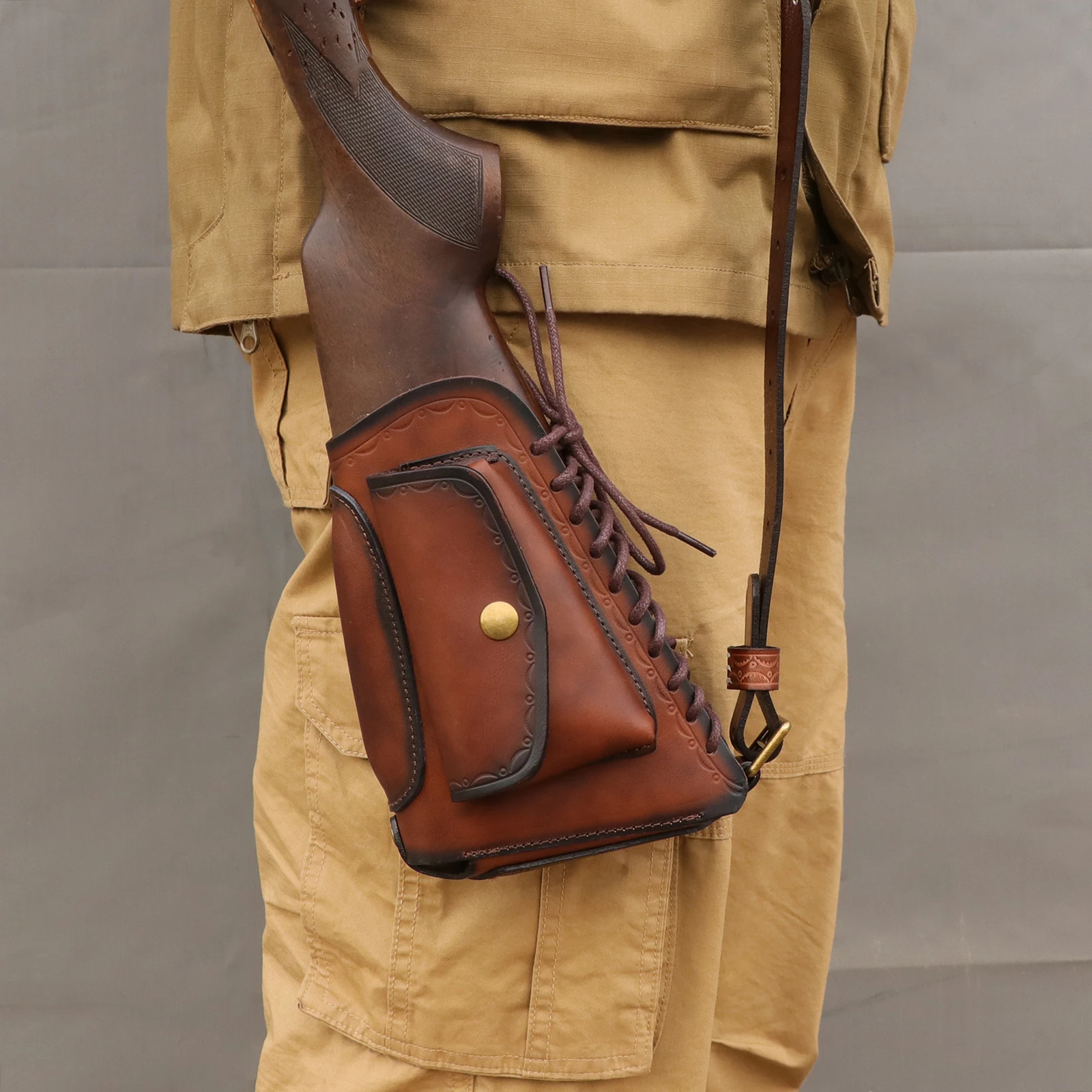 tourbon-funda-de-cuero-vintage-para-culata-de-rifle-con-soporte-para-la-mejilla-y-bolsa-para-cartuchos-almohadilla-antirretroceso-marron-accesorios-de-caza