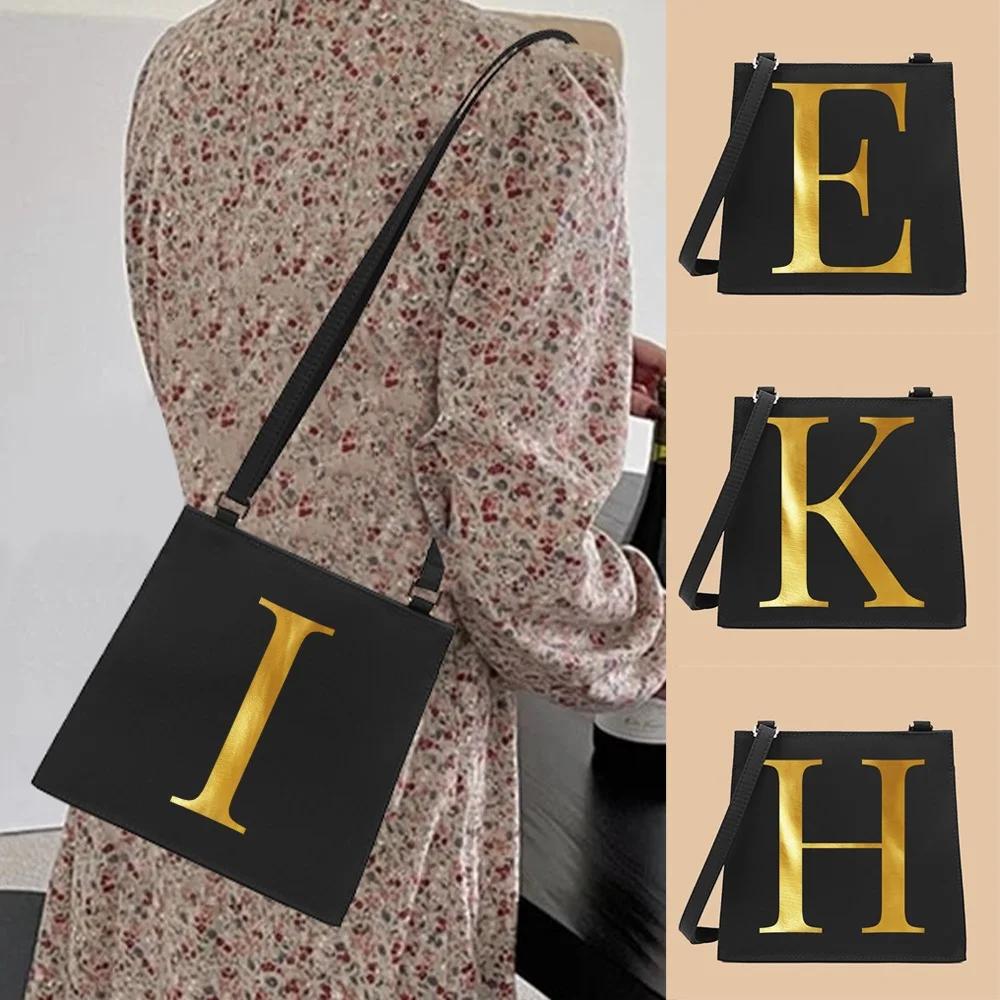 Women Shoulder Square Bags 2022 New Style Crossbody Case Bucket Bags Commuter Fashion Messenger Handbag Letter Initials Pattern