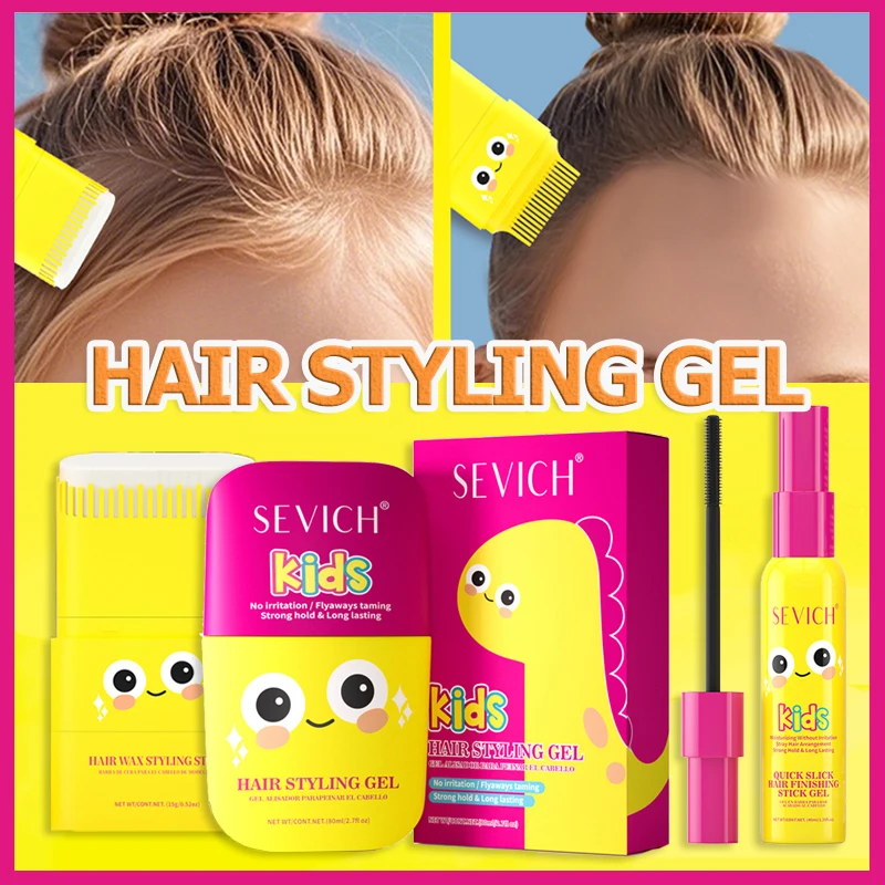

Children'S Broken Hair Finishing Stick Hair Styling Wax Kit Easy to Apply Frizz Control Fresh Hold Edge Curly Hair Styling Tool