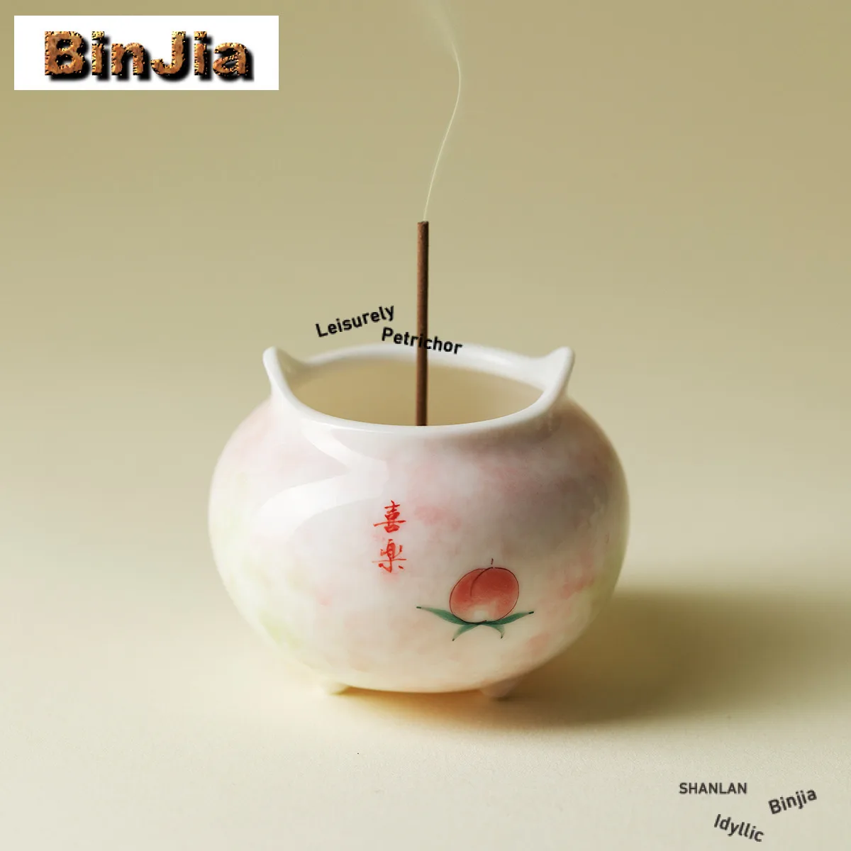 رسمت باليد الخوخ ثلاثة أرجل حامل البخور زن حديقة البخور المعلقات عززات مبخرة المقاهي اكسسوارات الحلي لوازم