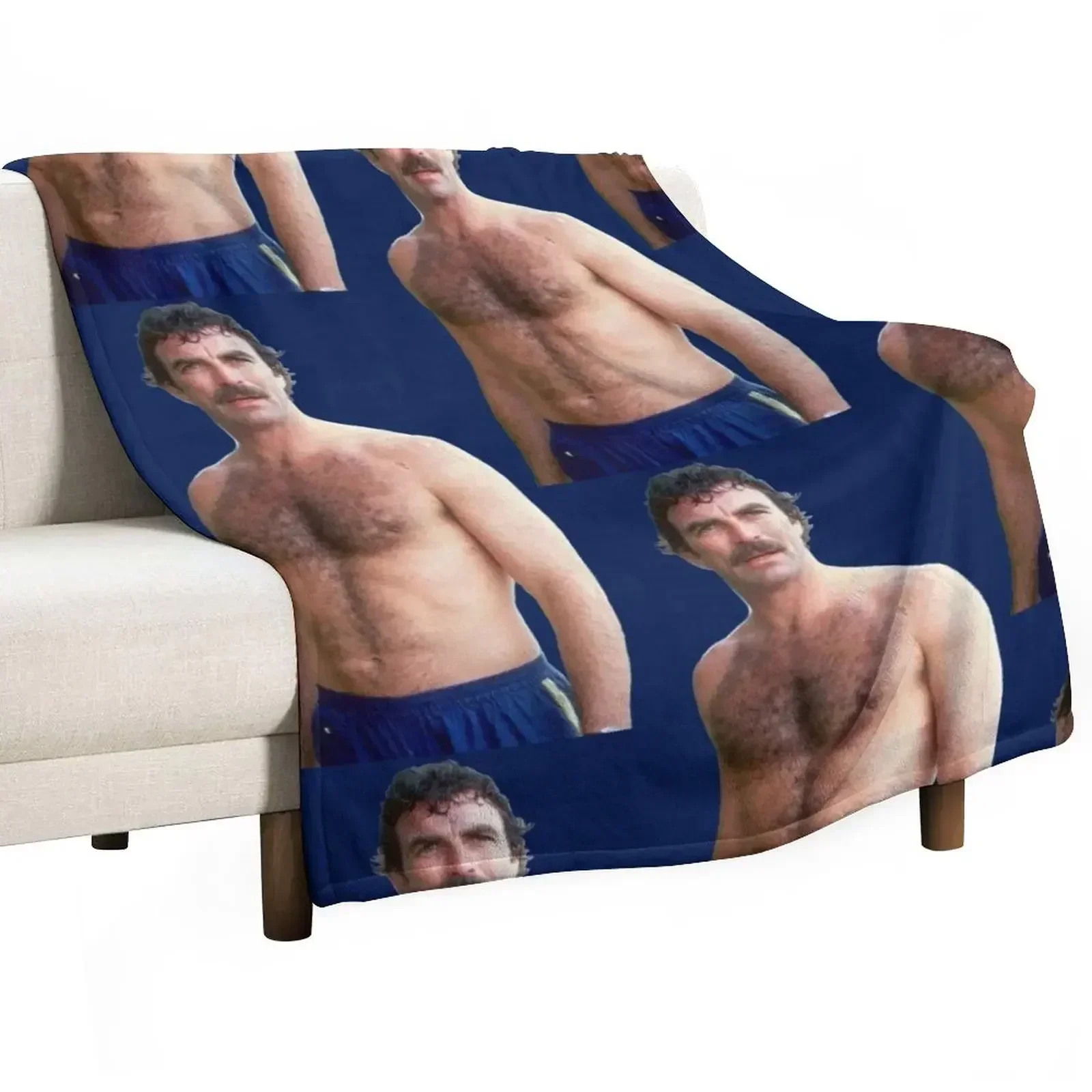 

Tom Selleck Throw Blanket Picnic Soft Plaid Blankets