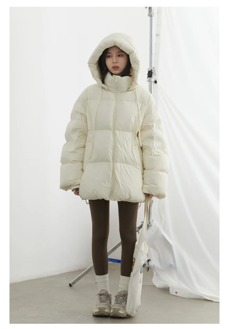 CHIC VEN Women Down Coats Solid Loose New Hooded 90 White Duck Down Down Jacket Puffs Female Outerwear Autumn Winter 2026