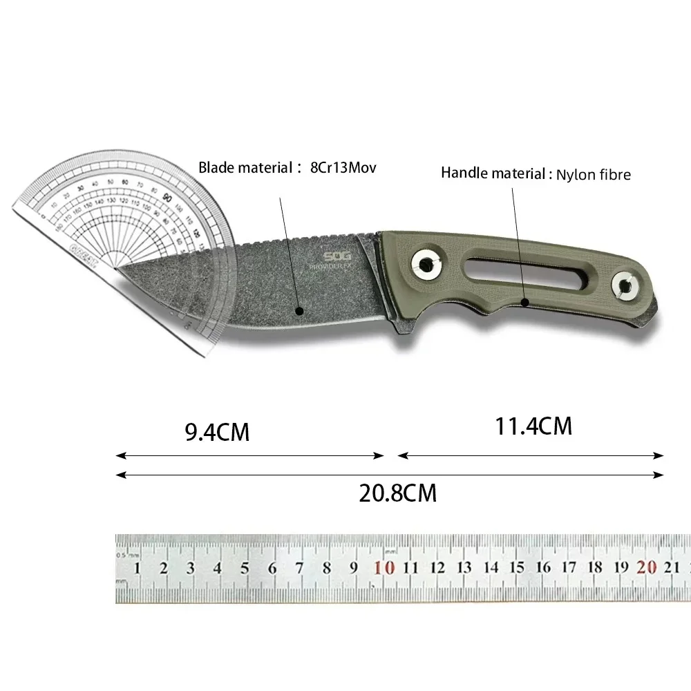 NEW FX Fixed Blade Knife 8Cr13Mov Blade Nylon Fiber Handle Outdoor EDC Knife Camping High Quality Pocket Knife Survival Tool