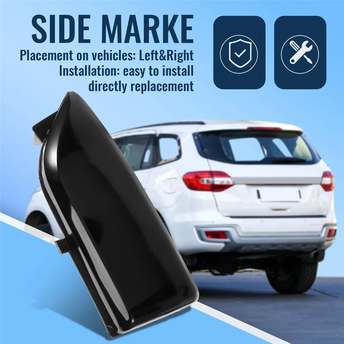 자동차 다이내믹 LED 방향 지시등, 백미러 점멸 표시등, 포드 에베레스트 2015-2019 레인저 T6 용