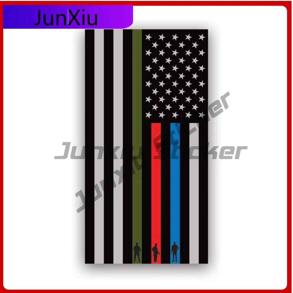 

Vertical Thin Blue Line Flag Sticker Creative Decals American Firefighter Fire America Usa America Flags Usa State Flag