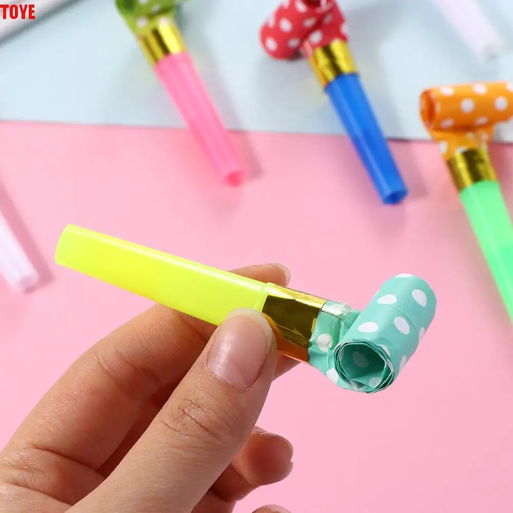 Accessoire drôle faveurs de fête pour enfants anniversaire corne colorée sifflet écouteurs sifflets fabricant de bruit jouets fête souffleur sifflet