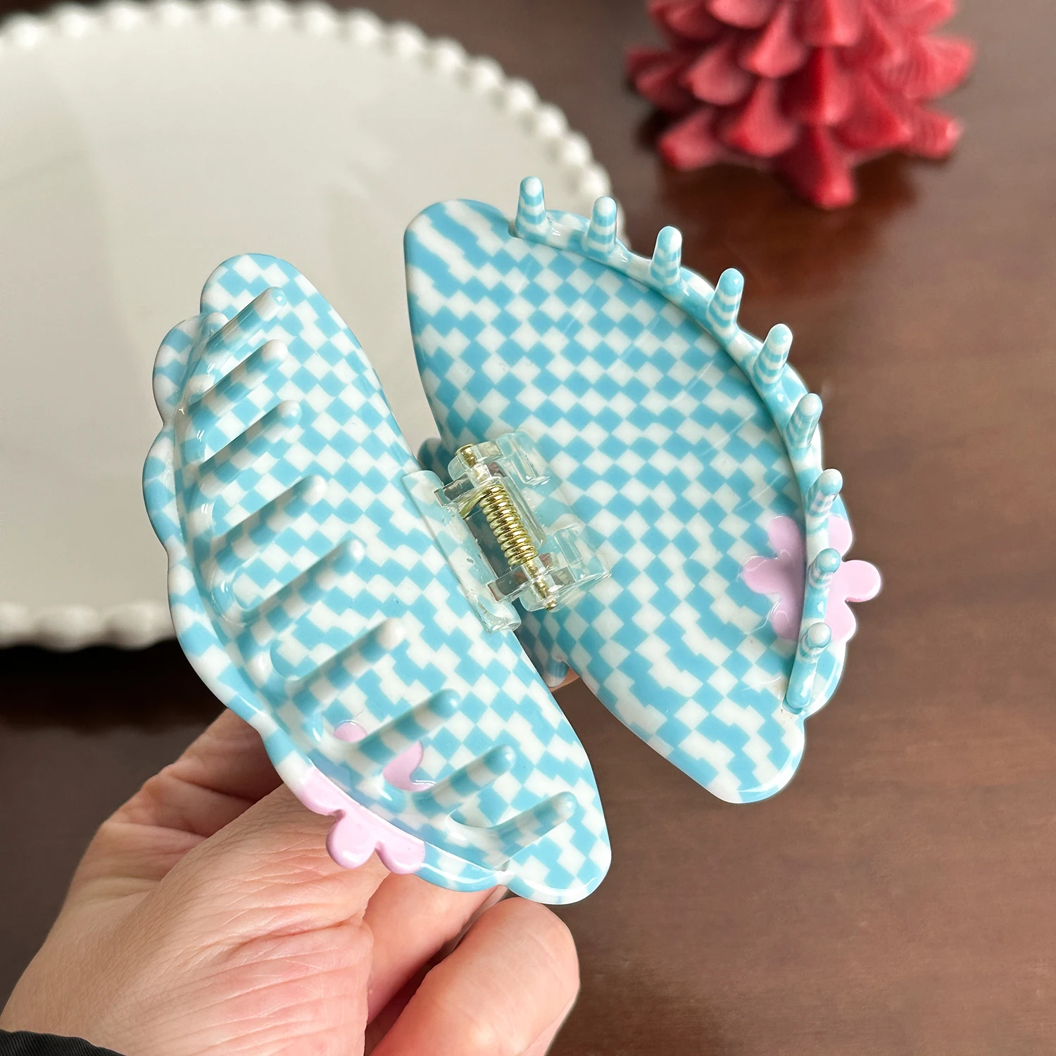 Dowell  Shell Diamond-encrusted High-end Acetate Hair Clip And Accessory