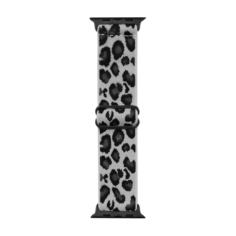 Cinturino regolabile in nylon con stampa leopardata moda per cinturino Iwatch 42mm 46mm 49 45 44 42 41 40 38 per serie Iwatch Ultra 10 9 8 7 SE