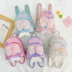 Disney Princesa Sereia Mochila Lantejoula para Meninas, Mochilas de Moda Kawaii, Mochila de Lantejoulas Brilhantes, Presente