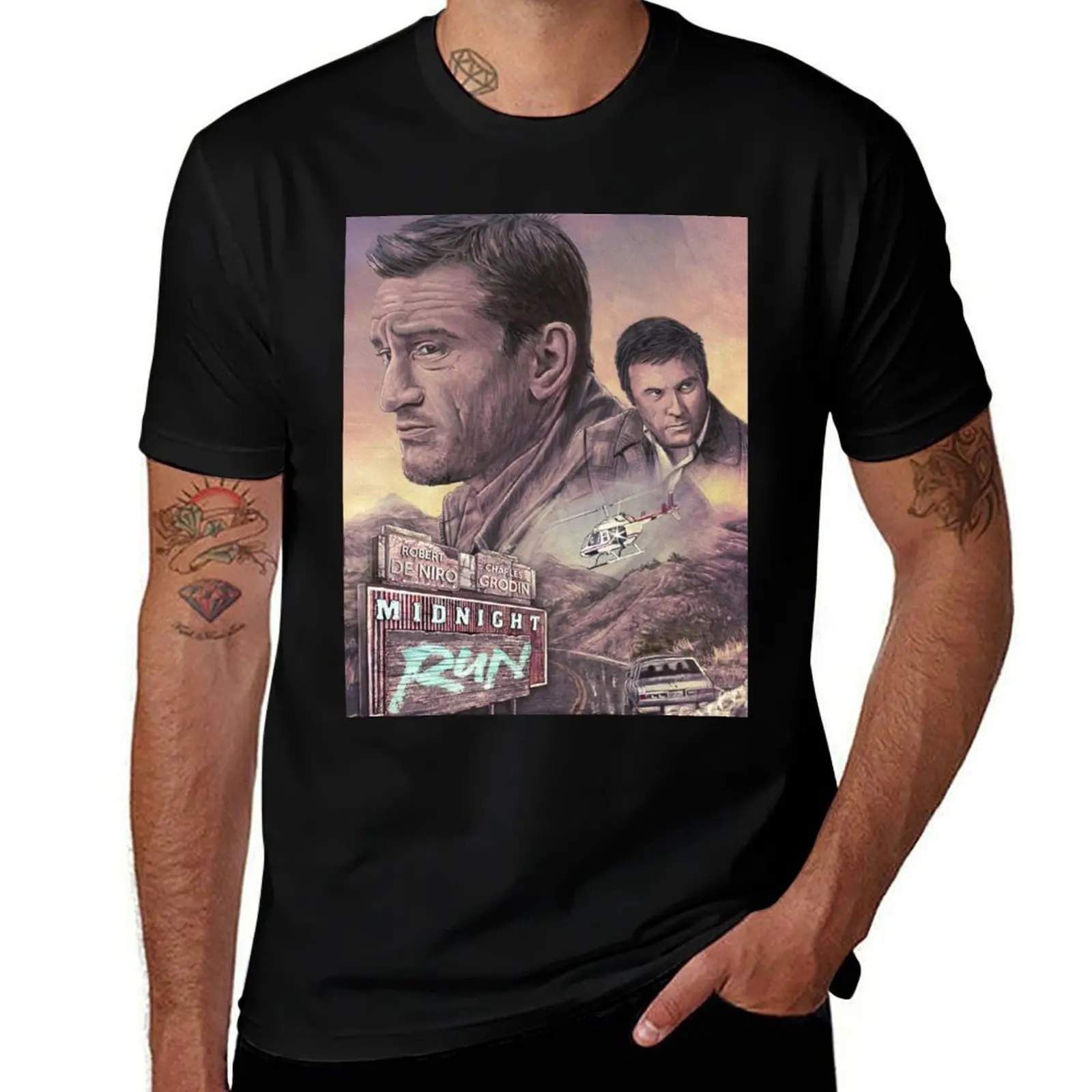Robert De Niro & Charles Grodin In Midnight Run 1988 T-Shirt Daily Casual Short Sleeve Tee Shirt T-Shirt