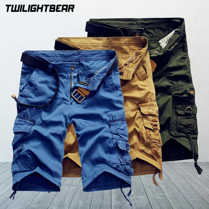 

Summer Men's Cargo Shorts Multi Pocket Shorts High Quality Steetwear Cotton Camouflage Shorts Men Clothing Workwear shorts AF19