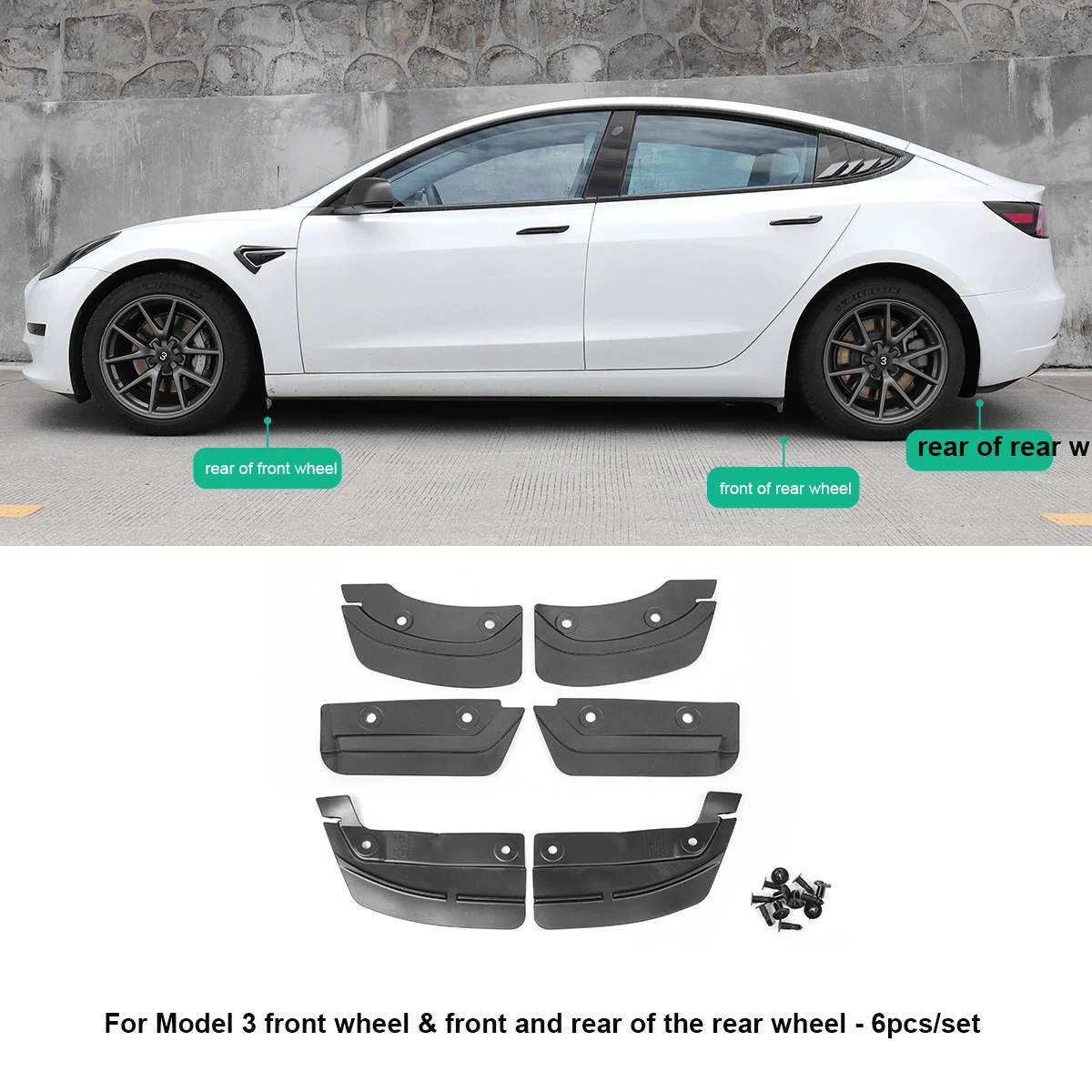 Spatlappen Voor Tesla Model 3 Model Y Auto Spatbord Modificatie Accessoires Spatten Beschermers Modder Auto Spatbord Voor Tesla Tuning