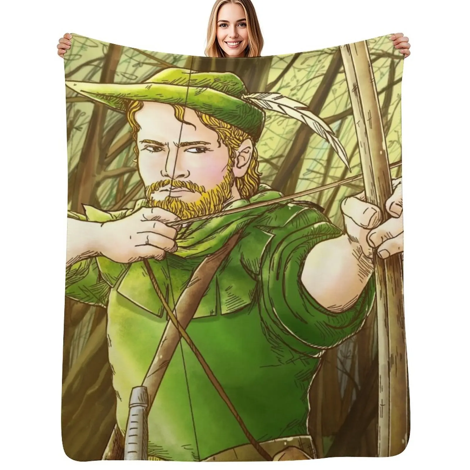 Robin Hood, The Legend Throw Blanket Cozy Light Blanket for Travel Camping Picnic