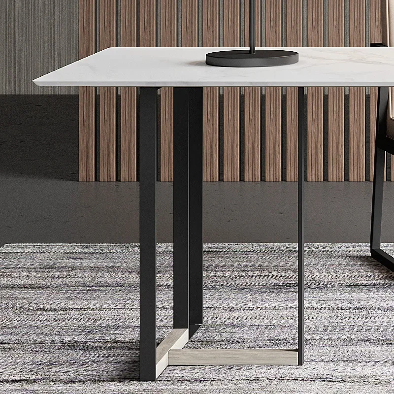 Italian light luxury rock slab desk office minimalist table household computer desk
