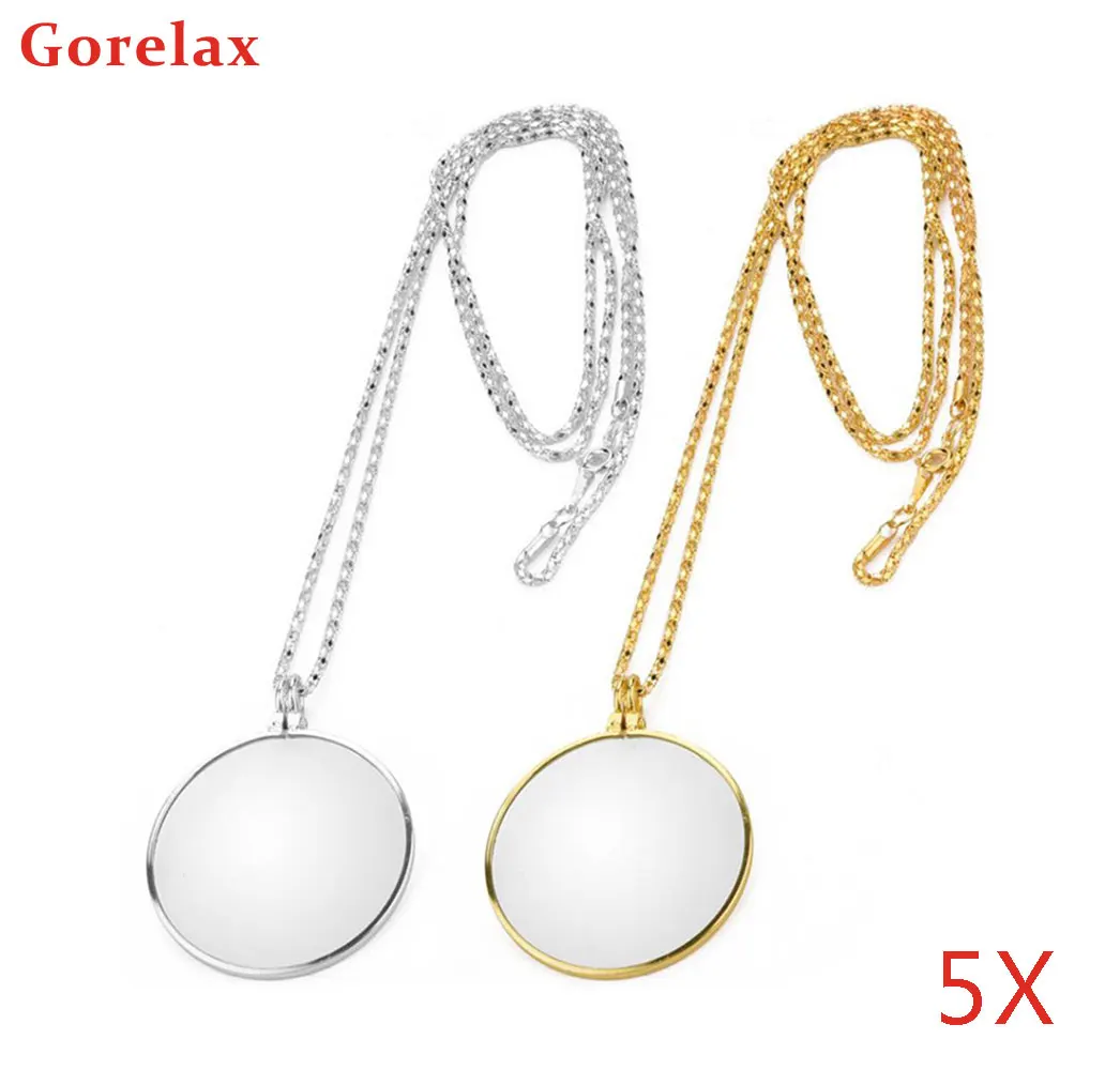 

Gorelax 5X Necklace Magnifying Glass Pendant Metal Chain Magnifier Loupe Lens Exquisite Hanging Magnifier Coupons, Prescriptions