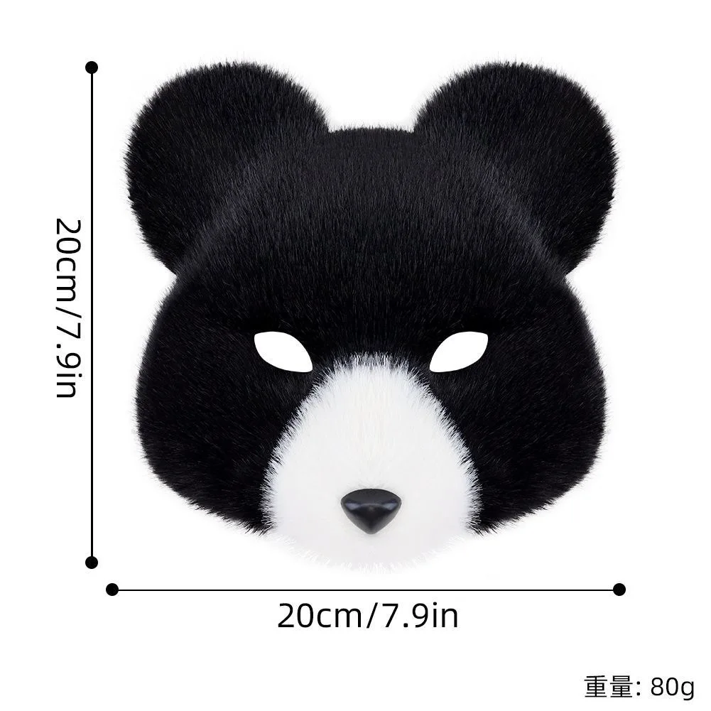 Máscara de oso de Animal peludo, Kit de patas y cola de piel sintética para hombres y mujeres, accesorios de fiesta de disfraces, accesorios de disfraz de Anime