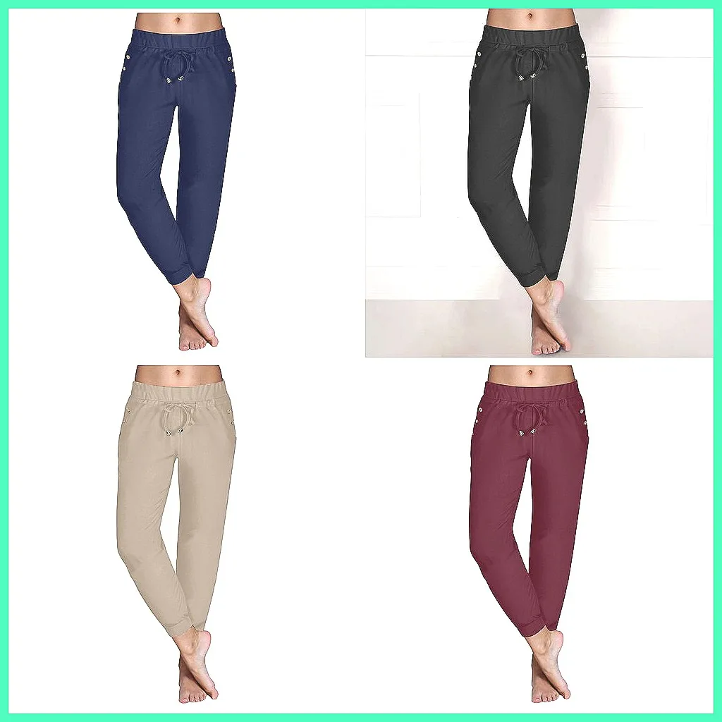 

Women's High Waisted Joggers - Lightweight Stretch Hiking Pants, Loose Casual Drawstring Trousers
