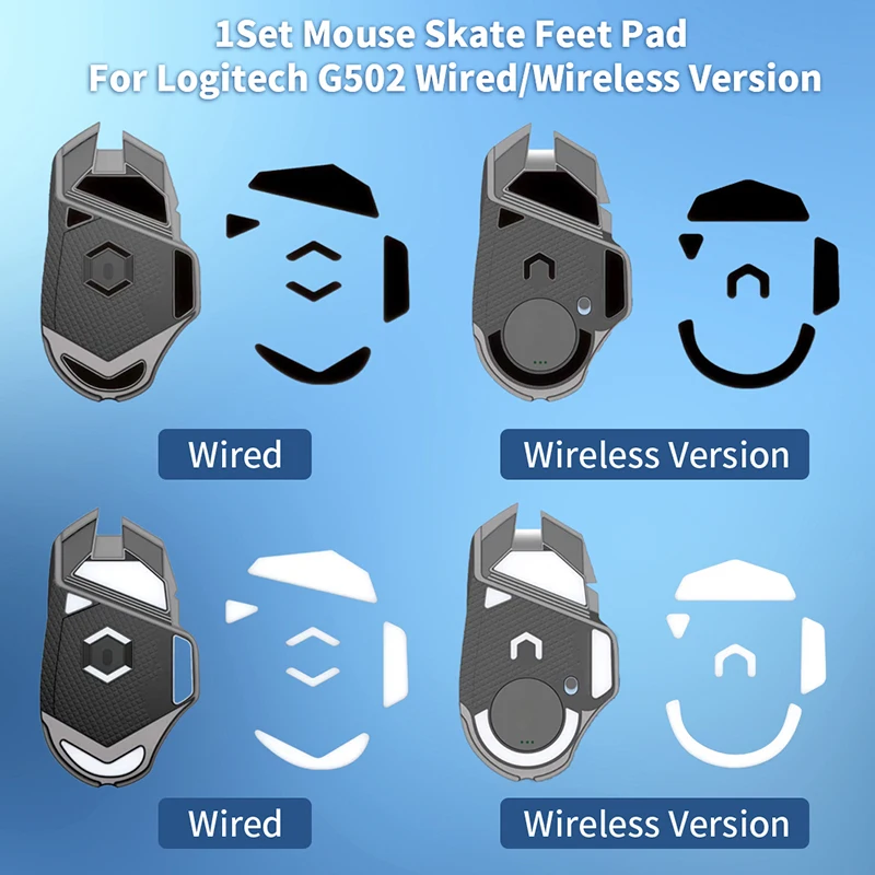 1 Set Mouse Skate Feet Pad for Logite G502 Superlight Mouse Glides Curve Edge Mouse Non-slip Foot Stickers w/Alcohol Pad