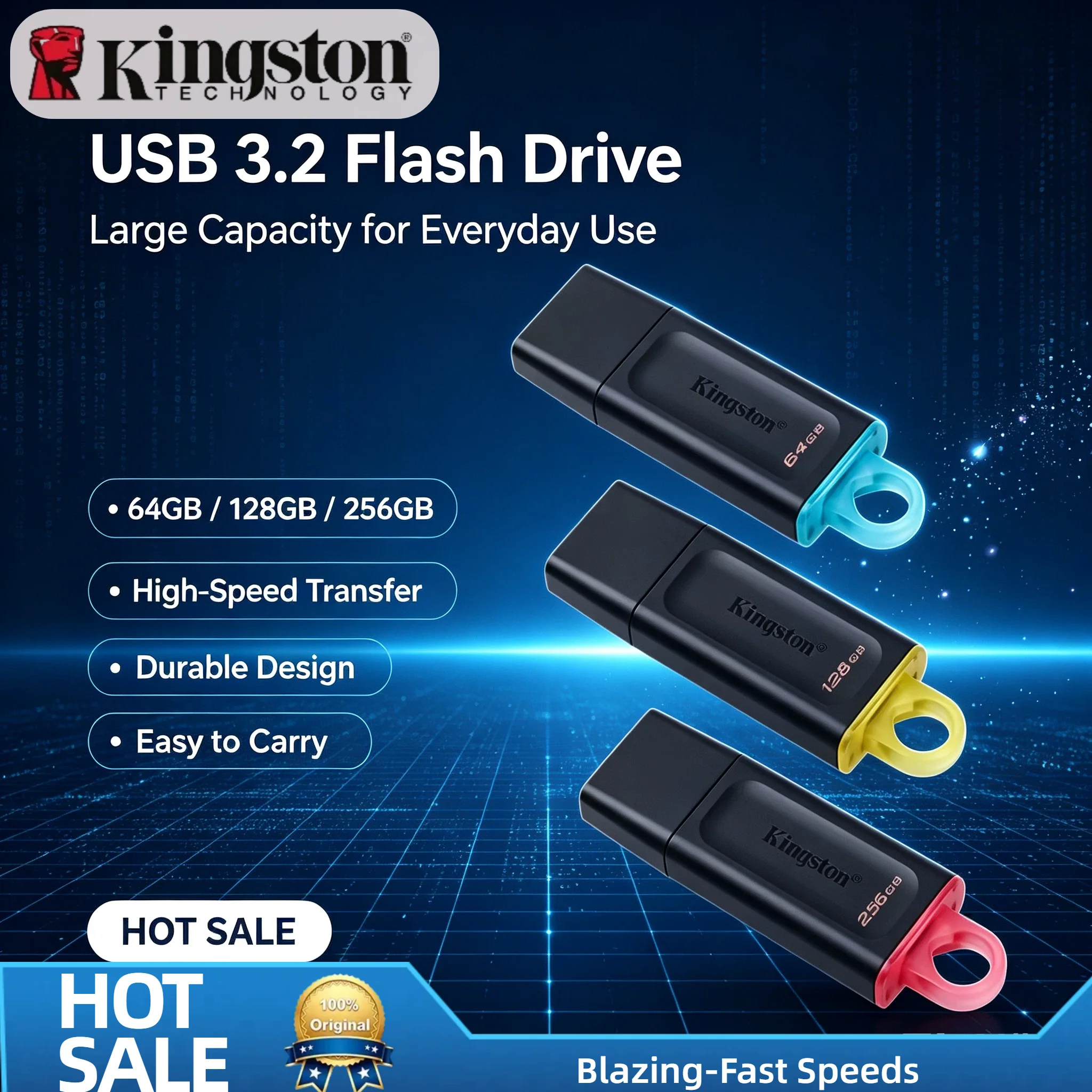 Kingston 32GB 64GB 128GB 256GB DTX USB 3.2 Gen 1 Mini Key Flash Drive Memory Stick for Laptop Desktop Computer