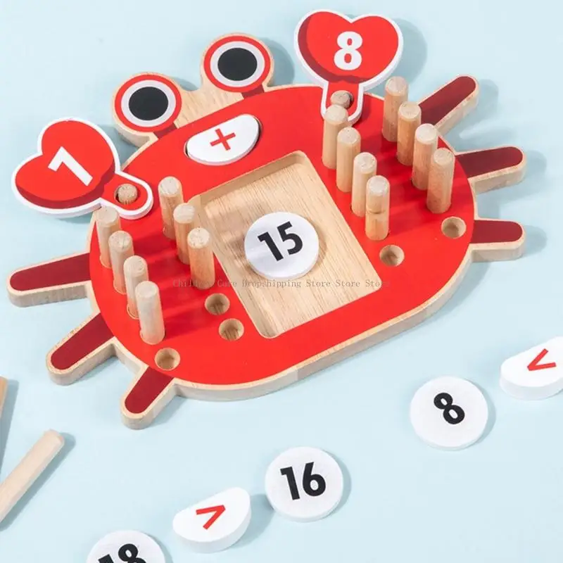 木製数学学習おもちゃ子供のための教育カウントゲーム番号シリンダー算術加算減算おもちゃ