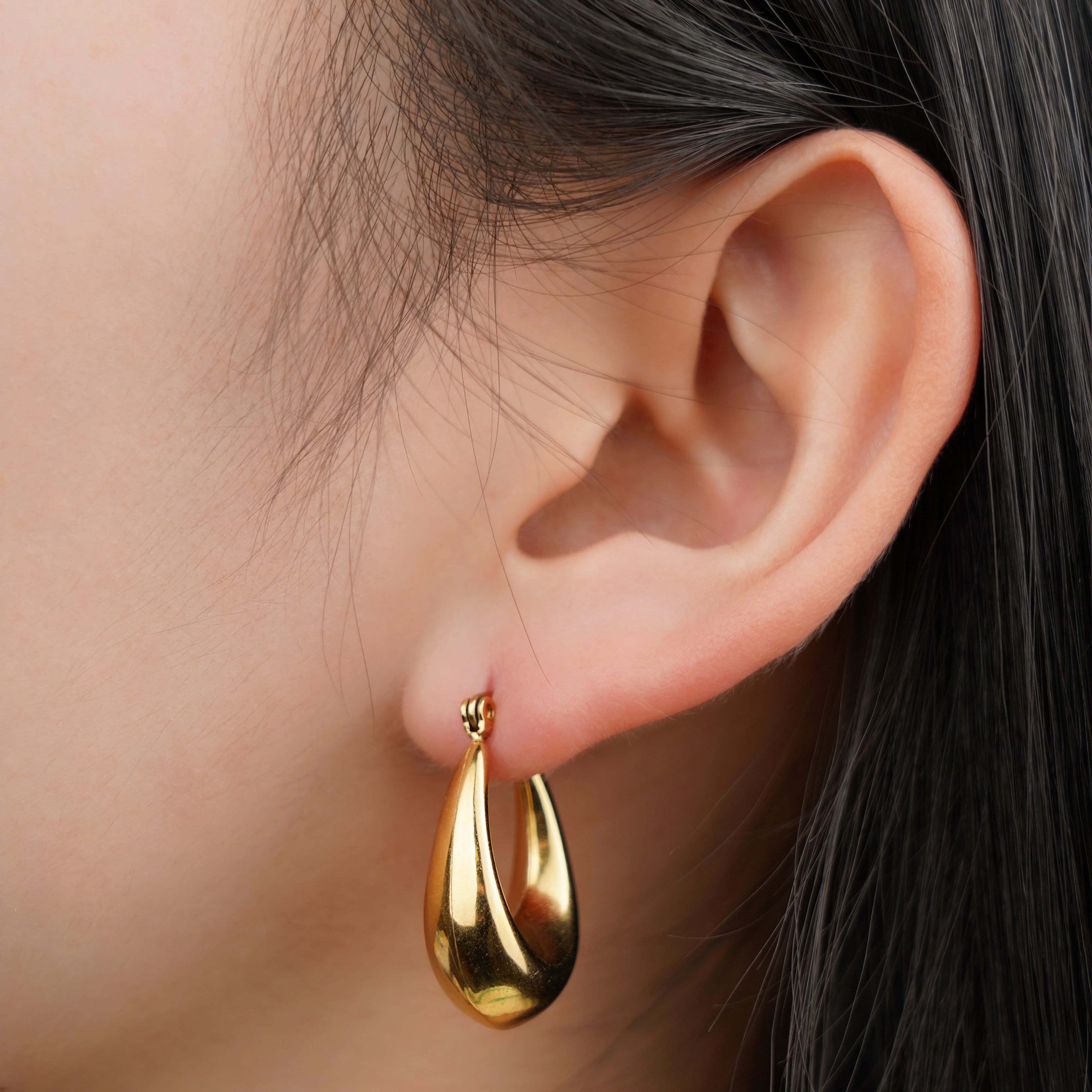 Pendientes grandes de acero inoxidable chapados en oro de 18k para mujer, joyería impermeable, regalos de fiesta, envío directo