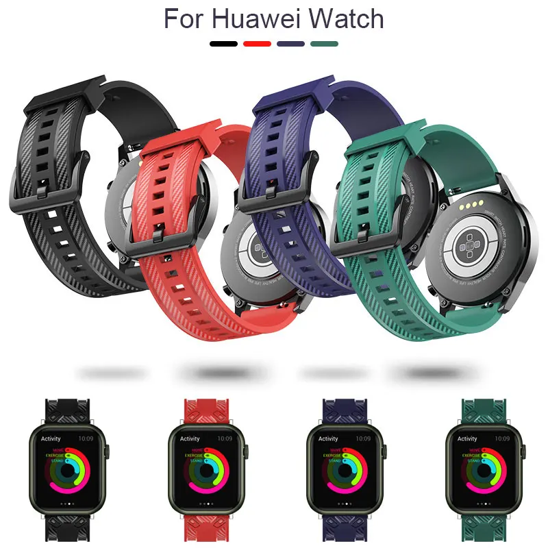 

20mm 22mm Silicone Band For Samsung Galaxy watch 4 40mm 42mm 44mm s3/S2 Watchband Bracelet Strap for Huawei GT/2/GT2/3 Pro strap