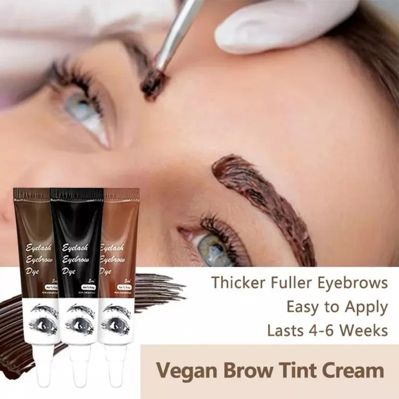 Professionele Henna Wimper Wenkbrauw Kleurstof Tint 15 Minuten Snelle Tint Easy Dye Gel Wimper Kit Semi-Permanente Wenkbrauwen Tint Kleurstof Make-Up