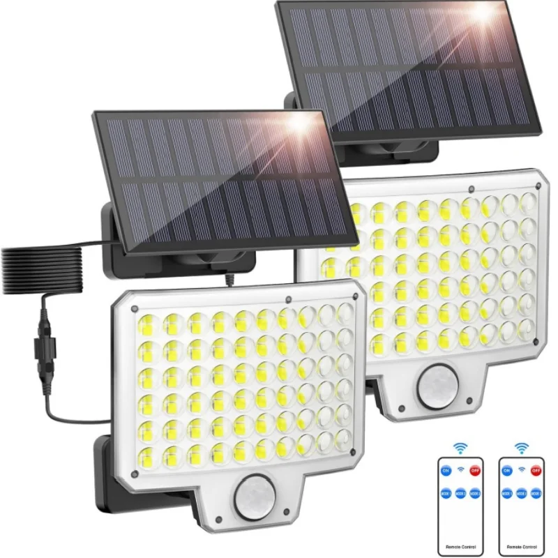 

Светодиодные солнечные фонари для улицы, водонепроницаемые солнечные настенные светильники безопасности IP65 с 3-режимным датчиком движения для наружного забора в саду