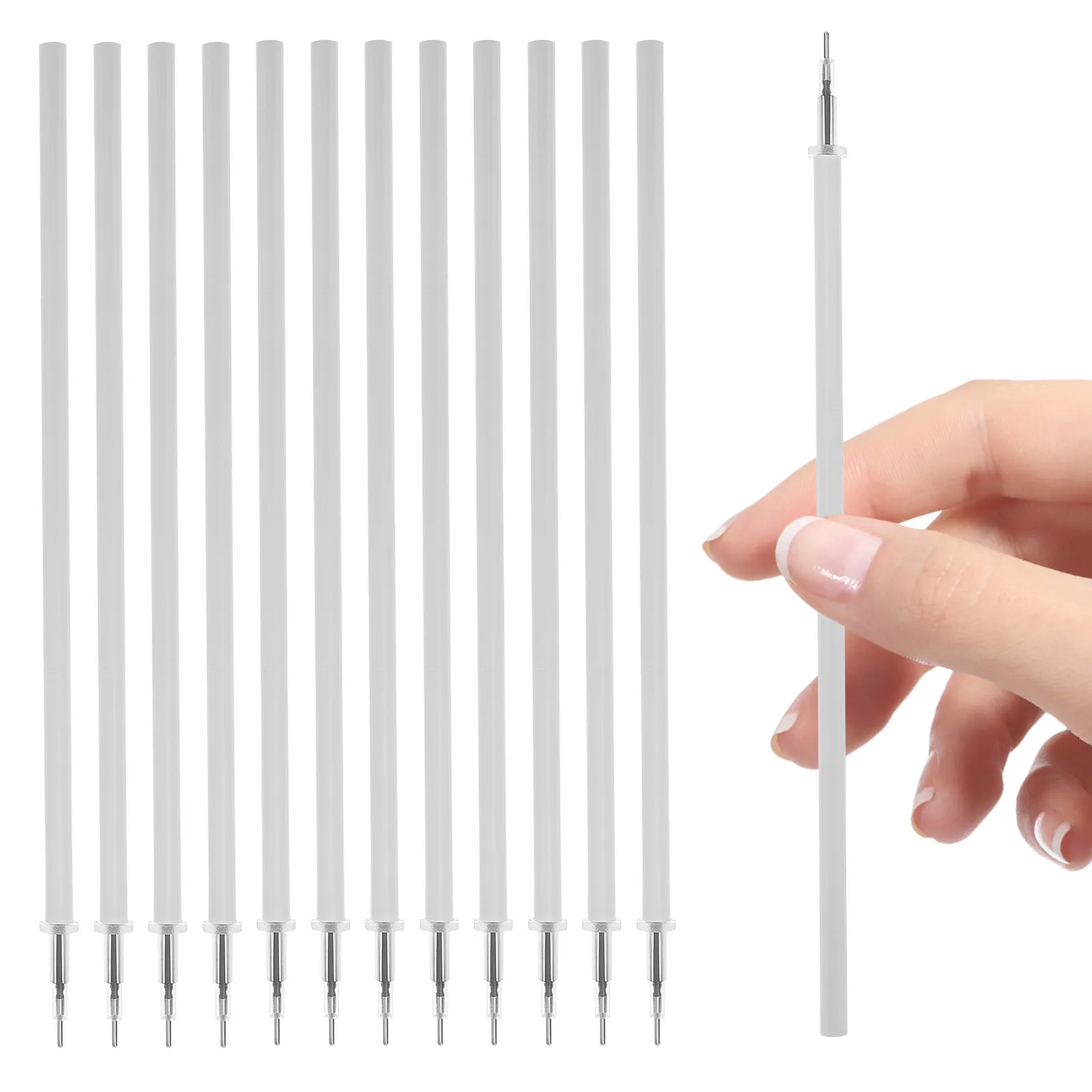 100Pcs 0.5mm Gel Ink Pen Refills Slim Clean Writing Free Flowing Ink Technology Compatible with Standard Gel Pens Writing