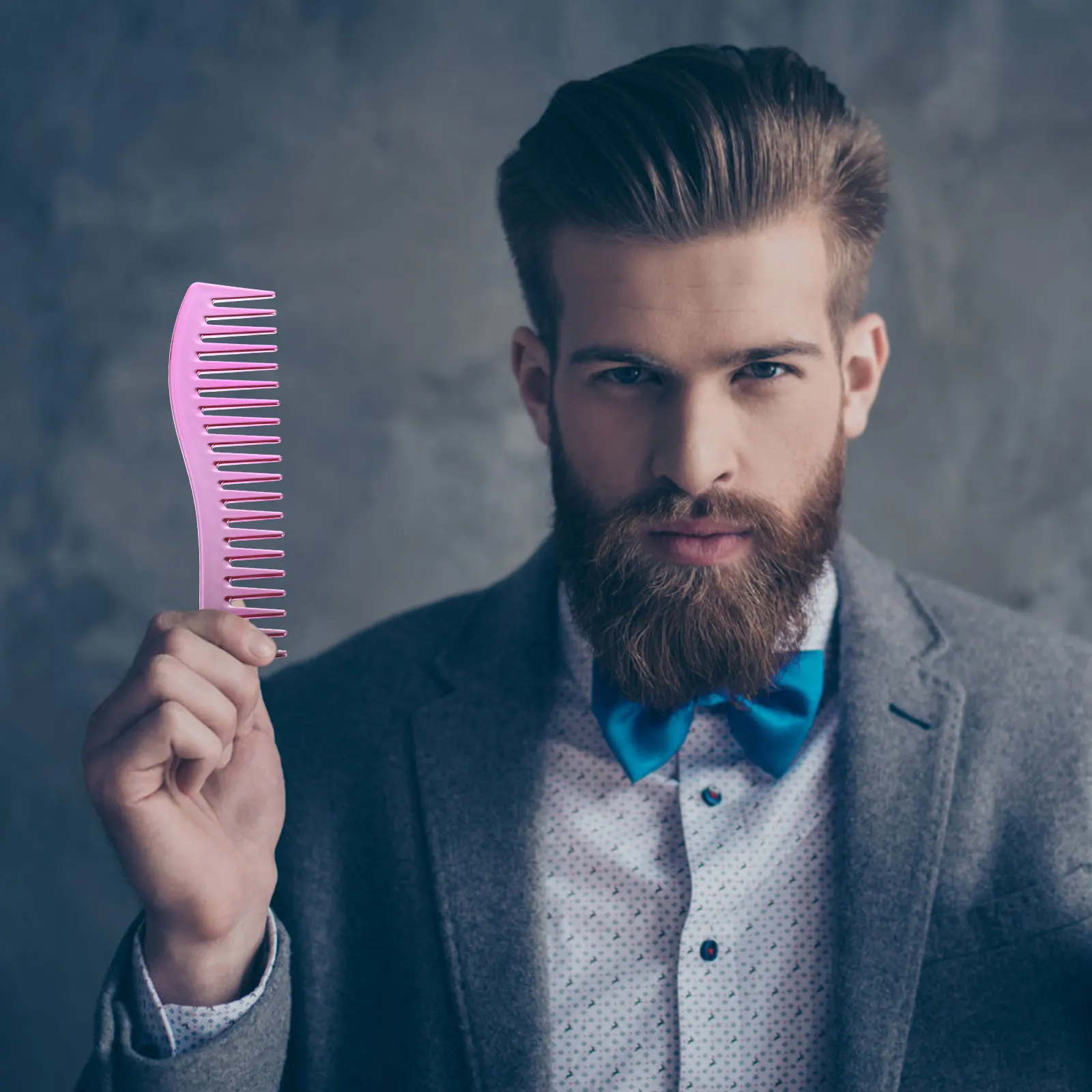 

Electroplated Pink Hair Comb Hairstyling Wide Tooth Comb for Men Salon Use Premium Hairdressing Brush Comfortable Scalp
