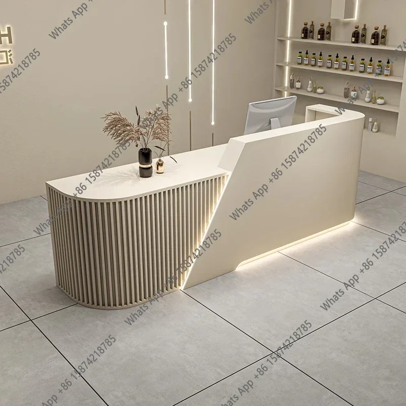A-X Beauty Salon Reception Desks Counter Bar Front Lectern L- Shape Cashier Reception Center Office Schreibtisch Furniture Count