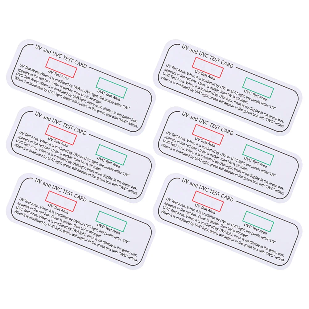 6 Pcs UV Test Tester Light Indicator Cards Detection Stickers Identifiers Uvc Uvc-uva Indoor