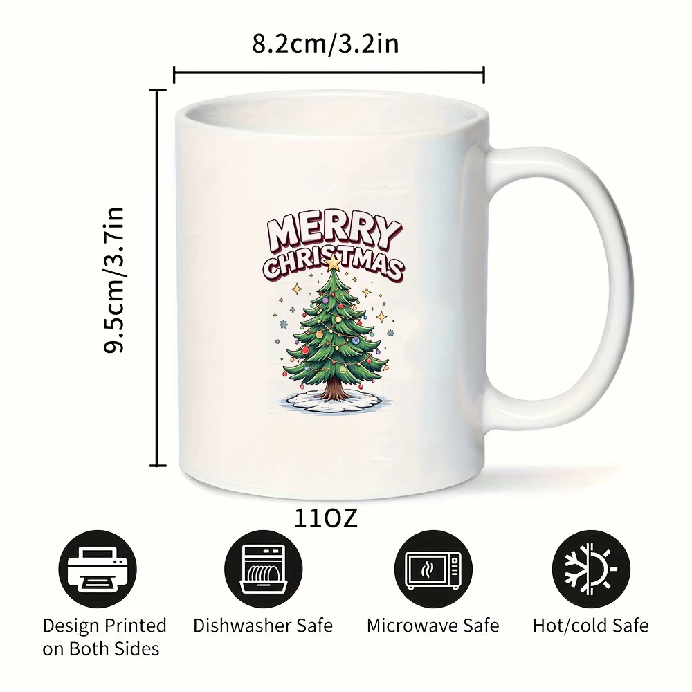 11 Unzen Becher + Cartoon-Weihnachtsbaumbecher + Kinderbecher + Familien-Büro-Kaffeetasse, 4 Farboptionen, unverzichtbares Weihnachtsgeschenk