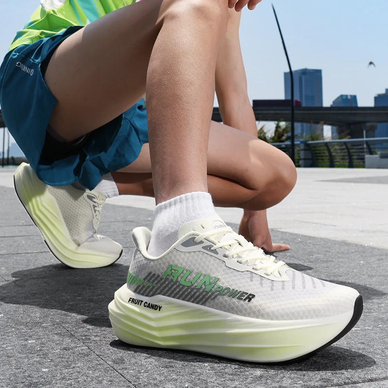 

Couple running shoes for men 2026 New style shock-absorbing thick-soled height-increasing sports shoes for men breathable