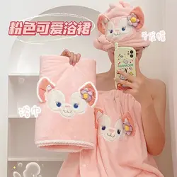 Disney LinaBell anime cartoon cute asciugamano da bagno gonna da bagno cappello per capelli secchi set di tre pezzi asciugamano non lineare creativo ad asciugatura rapida