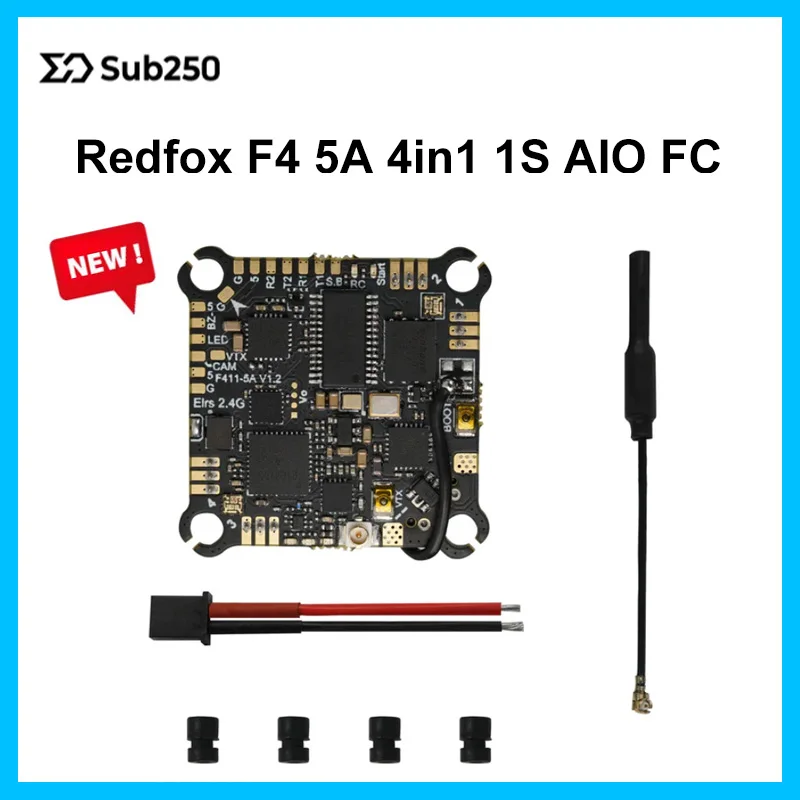 New Redfox A1 F4 5A 4in1 1S AIO FC ELRS 2.4G for Nanofly16/ Nanofly20 Analog Drone