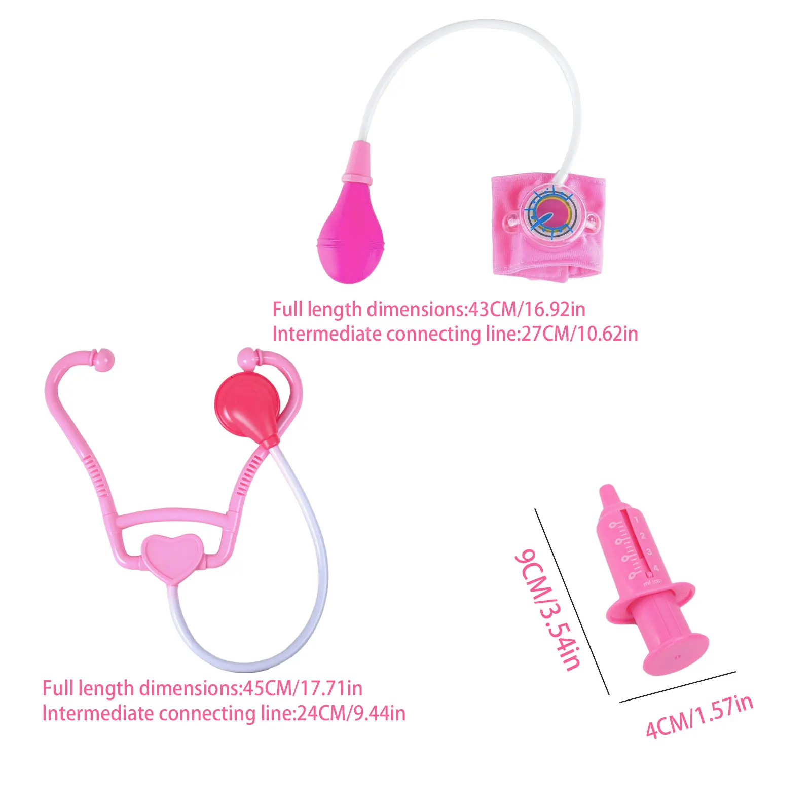 Children'S Play At Home Medical Equipment, Male And Female Stethoscopes, Blood Pressure Monitors, Medical Nurses, Syringes, Toys