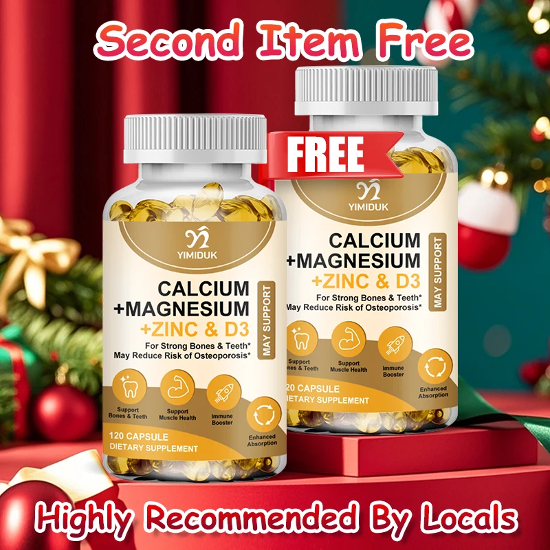 

Calcium Magnesium Zinc & D3 Supplement, for Heart, Nerves, Muscles & Overall Wellness, Osteoporosis Prevention, Fights Fatigue