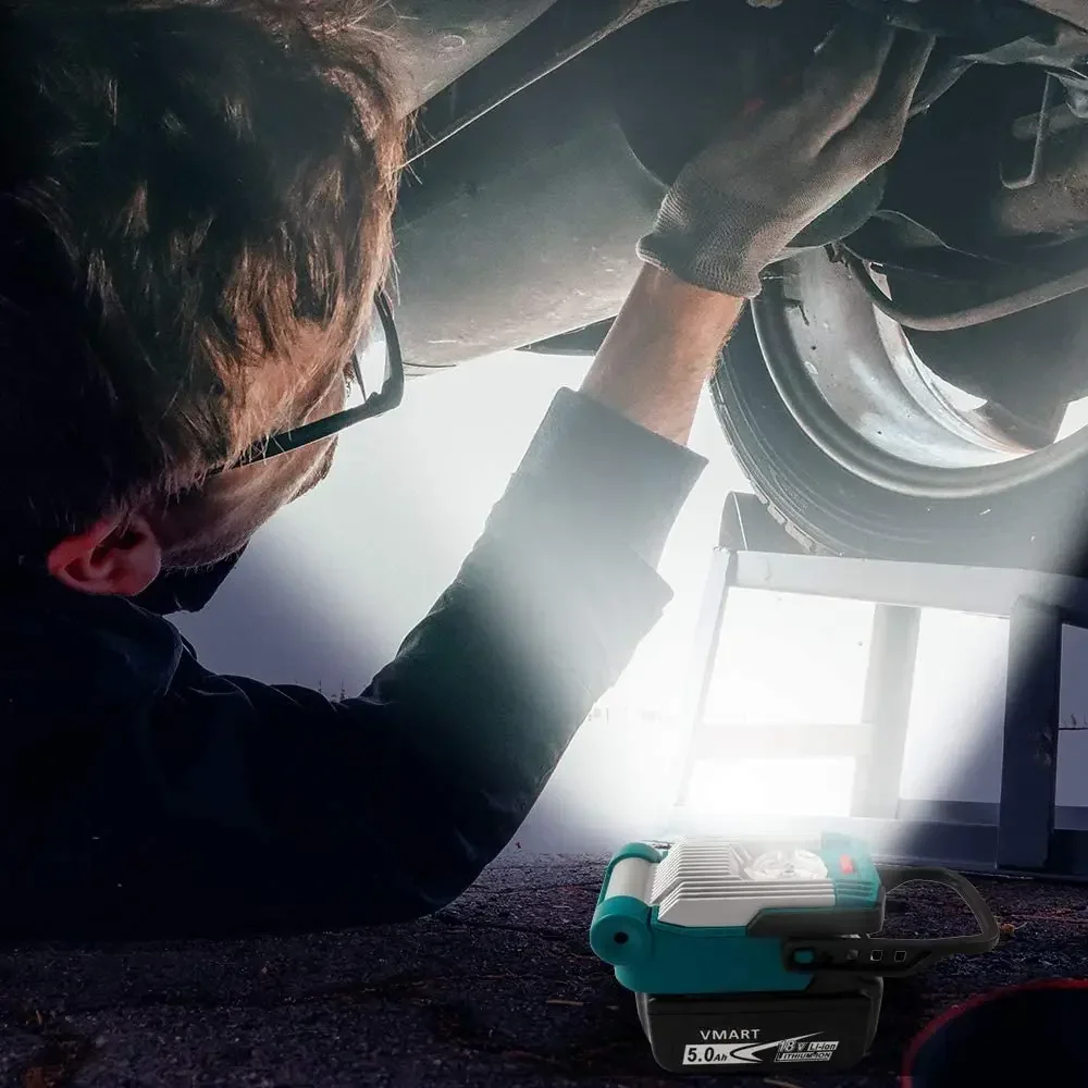 

Для Makita/Bosch/Dewalt/Milwaukee 18 В литиевая батарея светодиодный рабочий фонарь аварийная лампа 9 Вт 420 люмен складной фонарик инструмент лампа