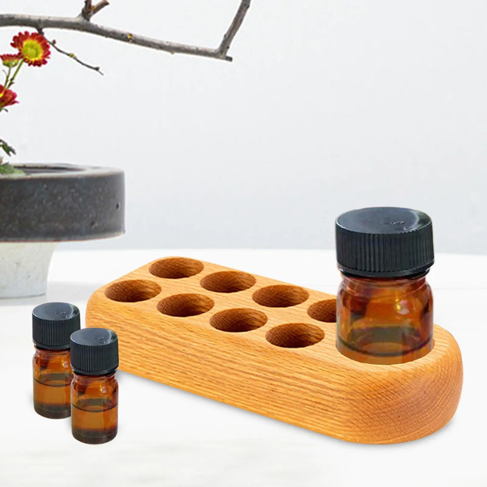 Wooden Essential Oil Display Holder Tray for Birthdays Christmas Festivals