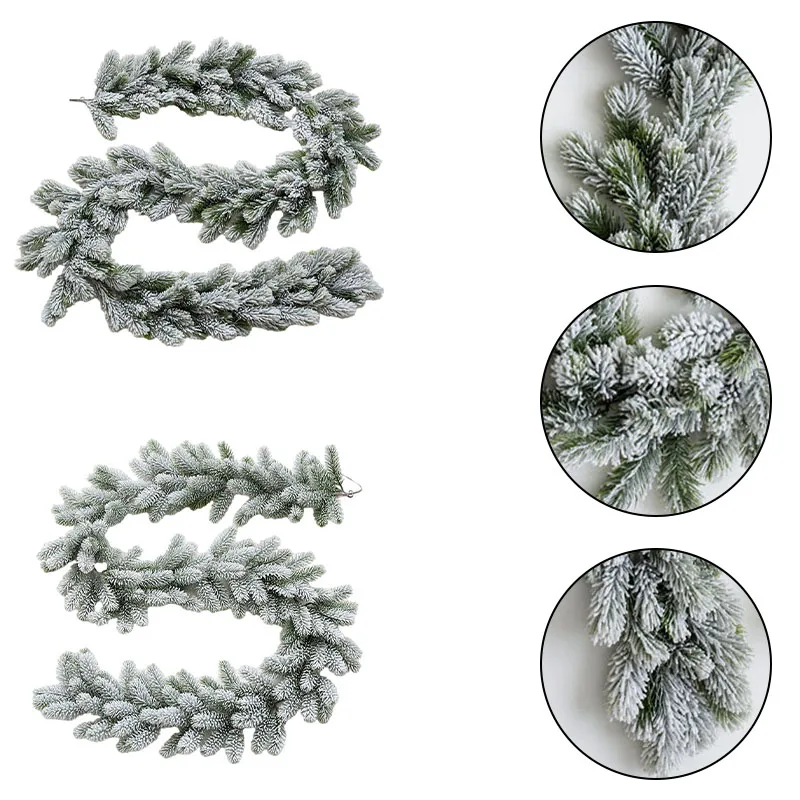 1.8m /1.9m Artificial Plant Christmas Rattan Snow Rattan Christmas Decoration For Homes Offices New Year Furnace Wall Decoration