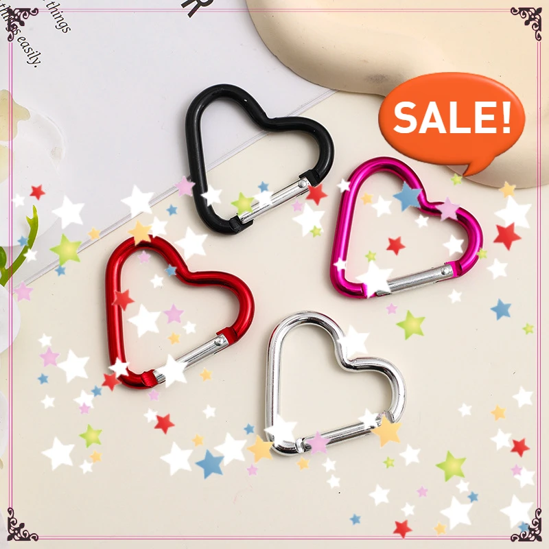 

Aluminum Alloy Heartshaped Mountain Buckle Peach Heart Hook DIY Children's Water Kettle Backpack External Love Keychainwholesale