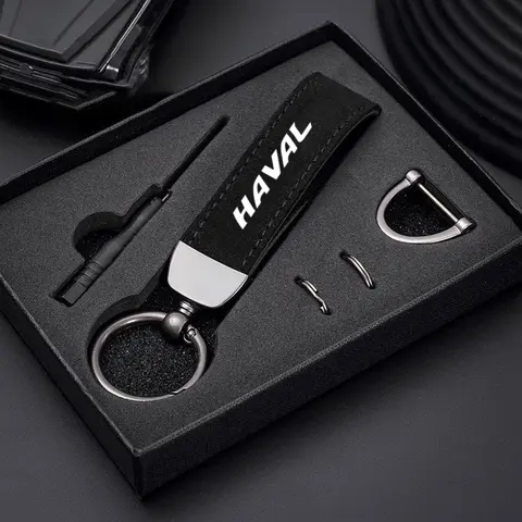 360 Degree Rotating Horseshoe Buckle Car Key Chain Rings Metal Leather Keychain For haval f7 h6 f7x h2 h3 h5 h7 h8 h9 m4