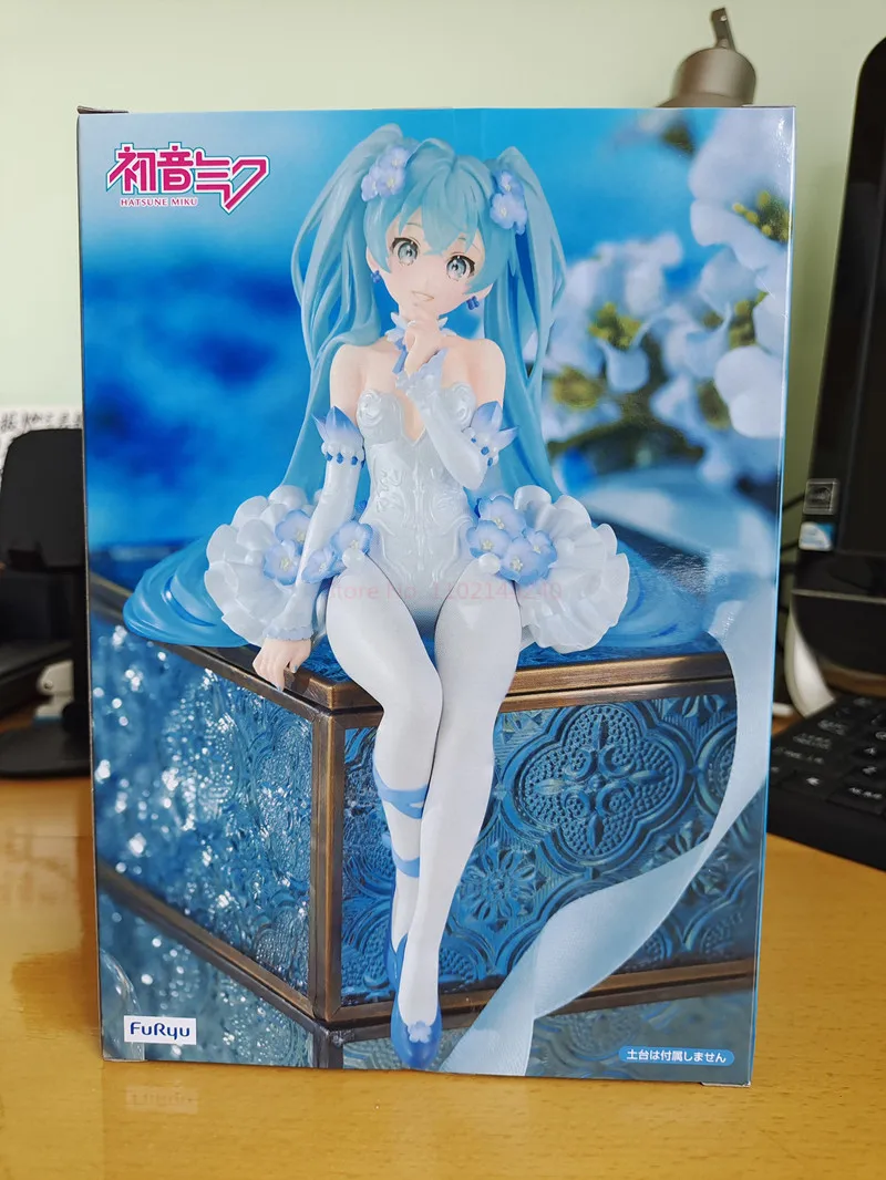 Em Meia Original FuRyu Vocaloid Hatsune Miku Figura Anime Fada Flor Espírito 15 CENTÍMETROS Ação Estatueta Modelo Boneca Brinquedos Presente Surpresa