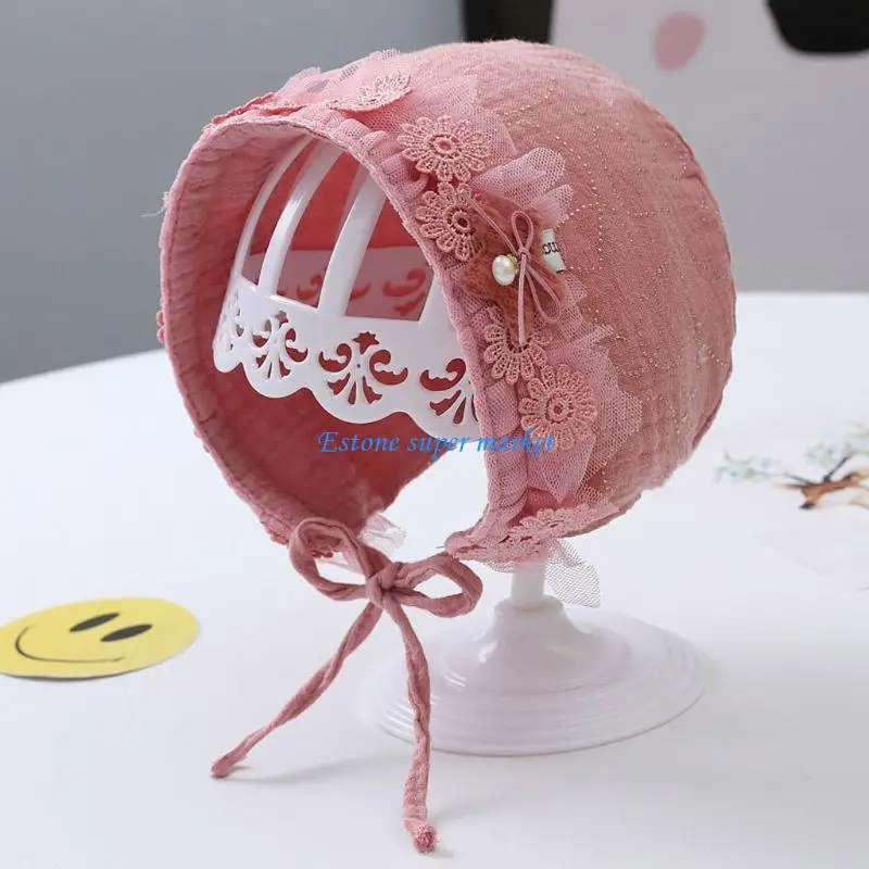 090B Lace Newborn Baby Hat Photography Props Flower Summer Baby Accessories Girl